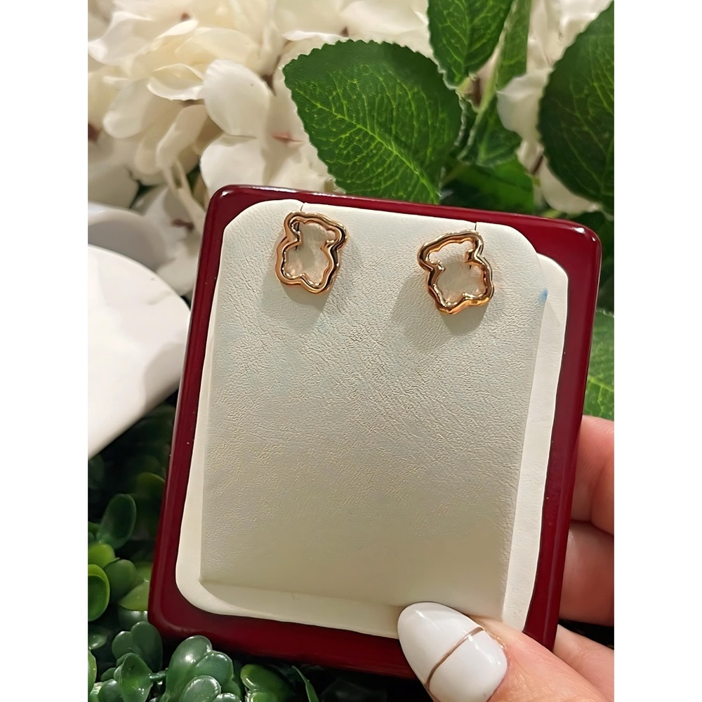 Elegant Gold rose 925 Earrings - Picture 4 of 7